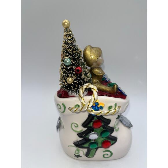 Vintage Ceramic Christmas Elf Pixie Spreading a little holiday Pixie Dust ! OOAK - Picture 15 of 16